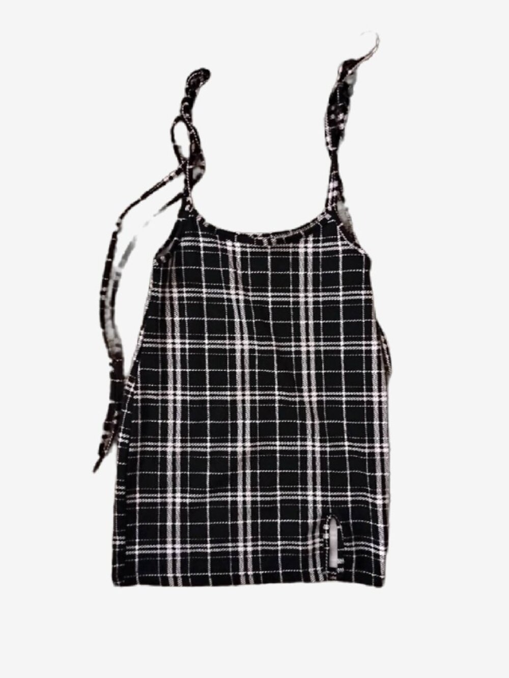 Black and White Plaid Dress Tank Top